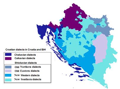 Traditional extent of Serbo-Croatian dialects